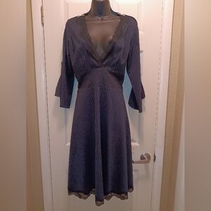 Elegant Louis Verdad Lace Trim Dress Sz Small